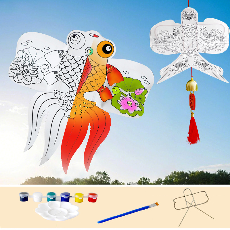 Kids' Traditional Paper Sand Swallow DIY Painting Parent-Child Educational Kite