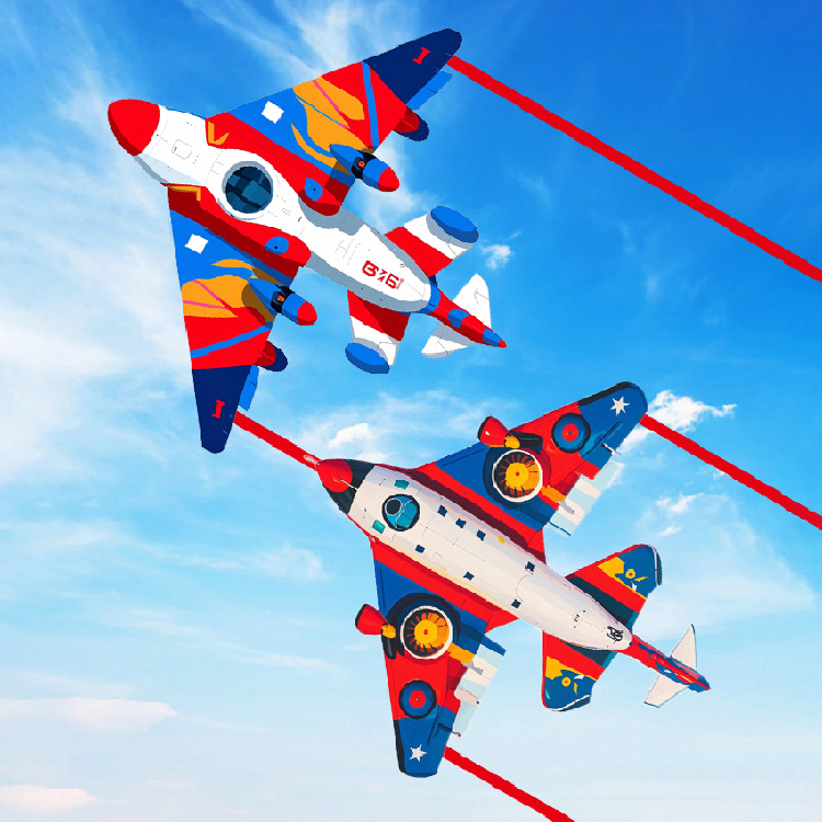 Children's Cartoon Fighter Jet-shaped Kite