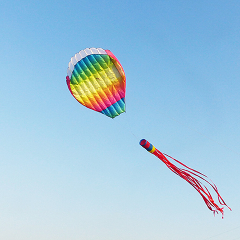 Rainbow Hot Air Balloon 3D Inflatable Outdoor Light Wind Soft Kite
