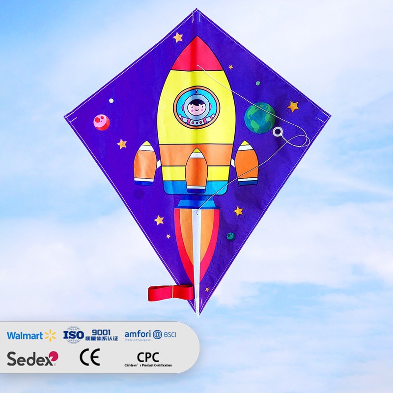 Toy Cartoon Rocket Diamond Kite