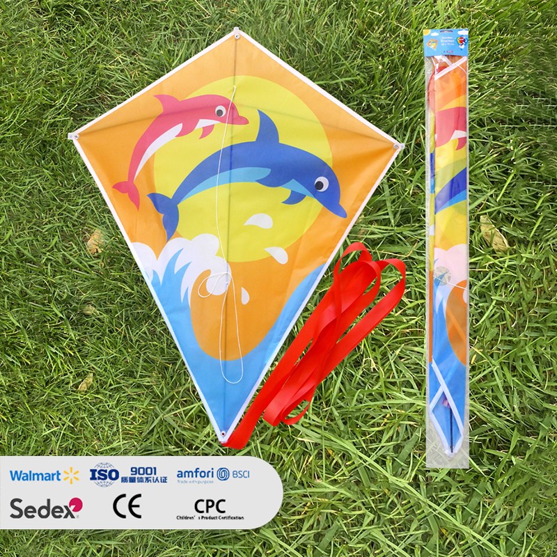 Toy Cartoon Animal Dolphin Diamond Kite