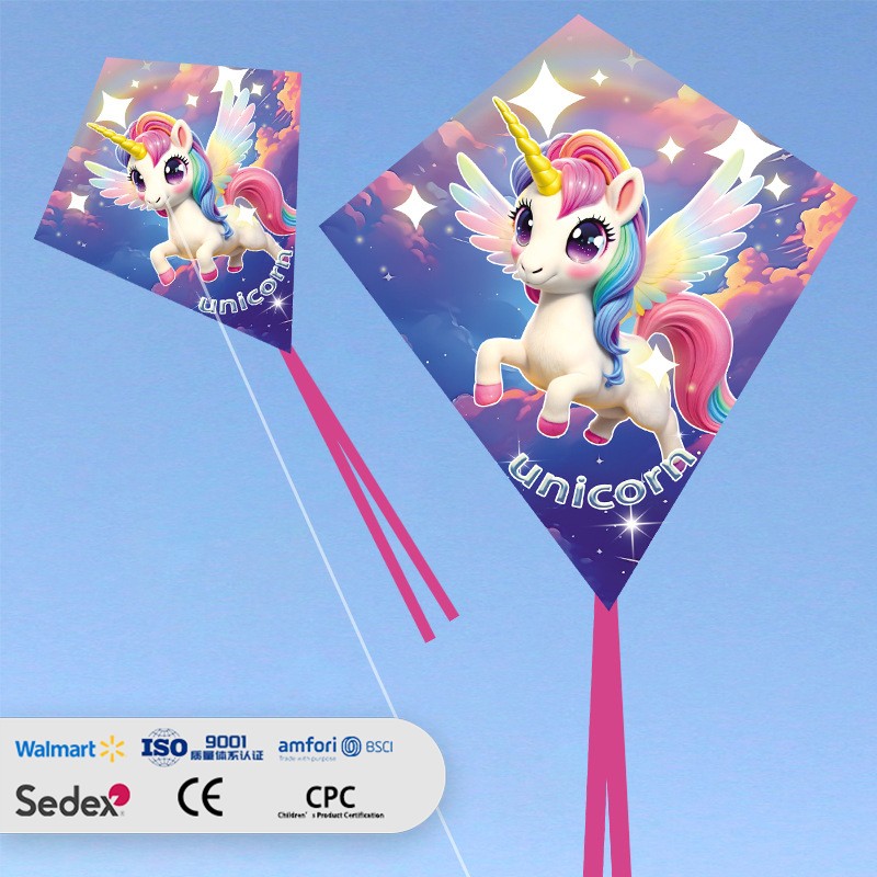 Kids Outdoor Toy Unicorn Diamond Kite
