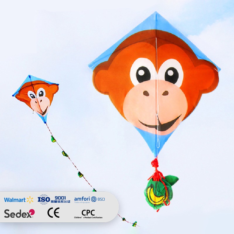 Toy Cartoon Animal Monkey Head Diamond Kite