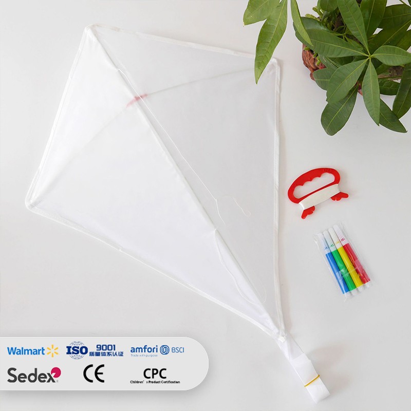Colorful diamond kite with blank spaces