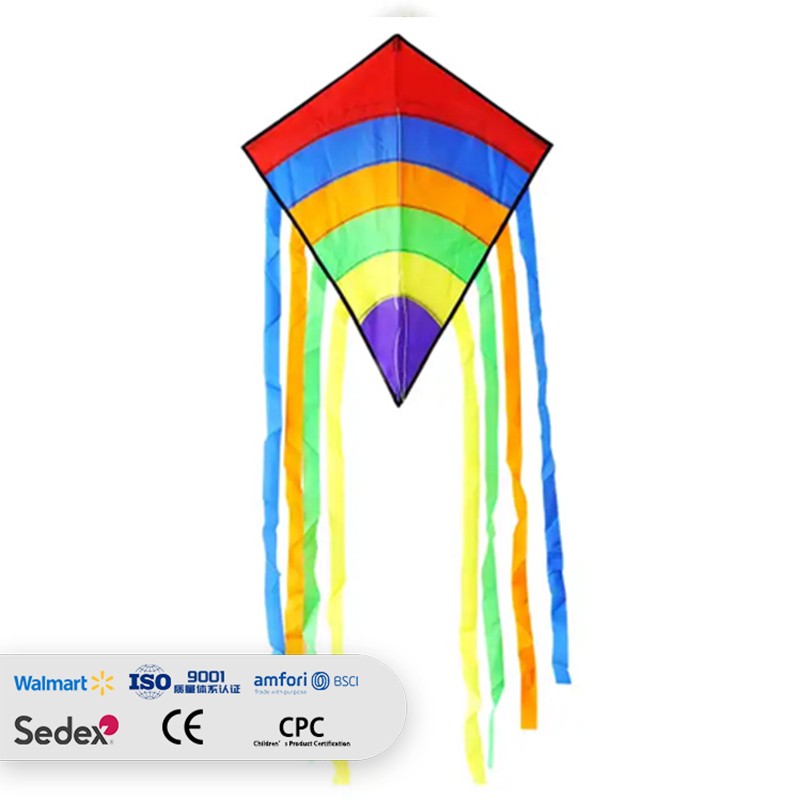 hot selling diamond shape chinese flying rainbow kite