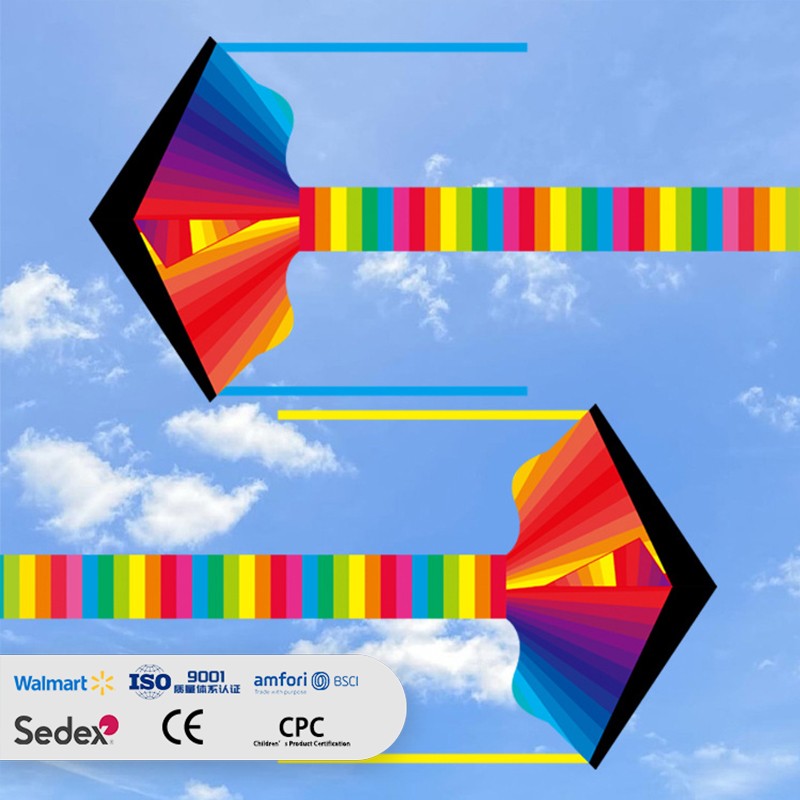 Black-Top Color Block Gradient Delta Kite