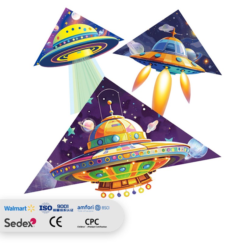 Cartoon UFO Spaceship Novelty Delta Kite