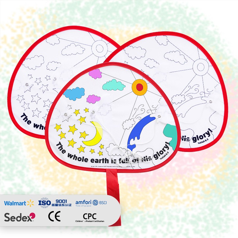 Kids' Delta Frisbee Folding DIY Painting Parent-Child Educational Kite