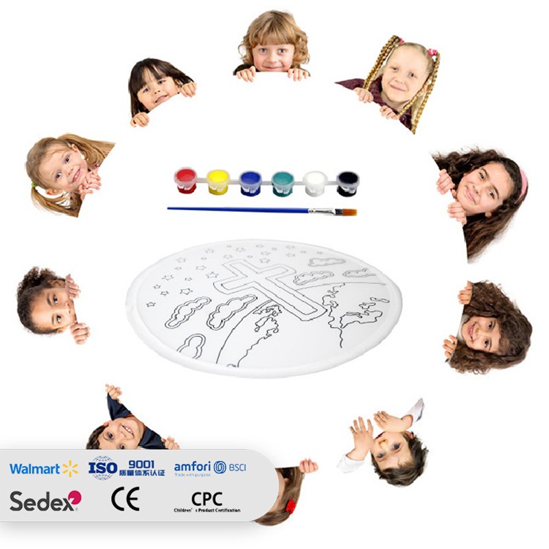 Kids' Frisbee Folding DIY Painting Parent-Child Educational Kite