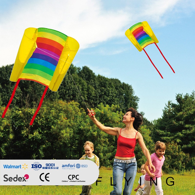 Boneless Yellow Wind Sleeve Rainbow Soft Kite