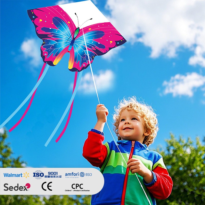 Blue-Pink Starry Butterfly-shaped Kite