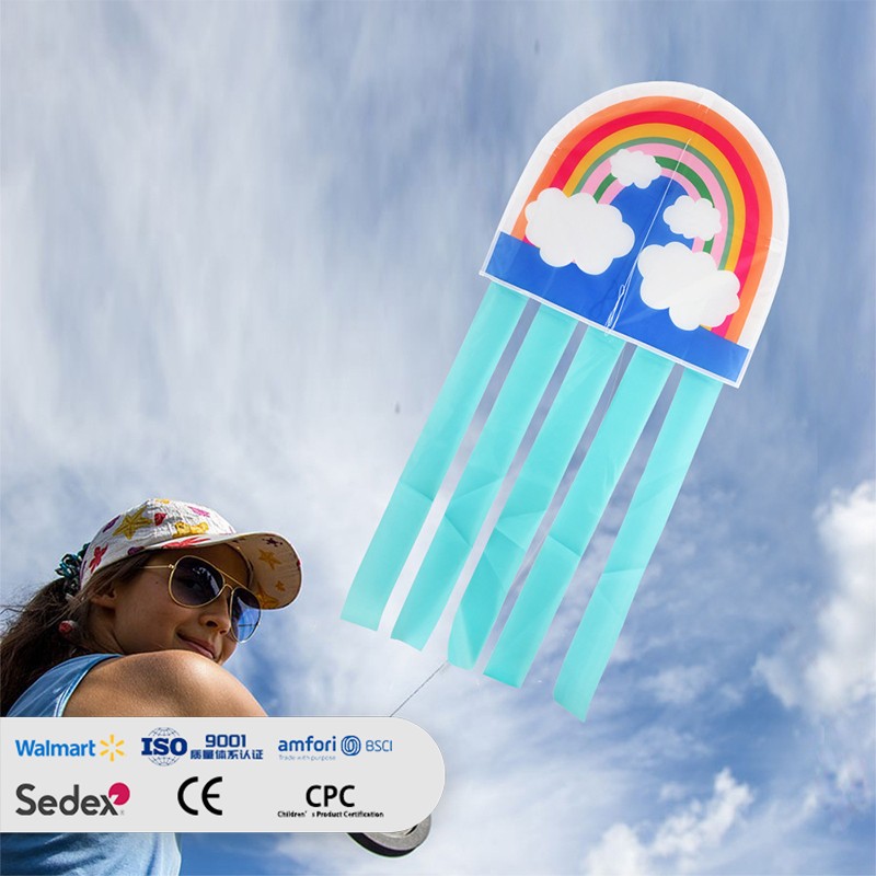 Children's Cartoon Rainbow Multi-tail-shaped Kite