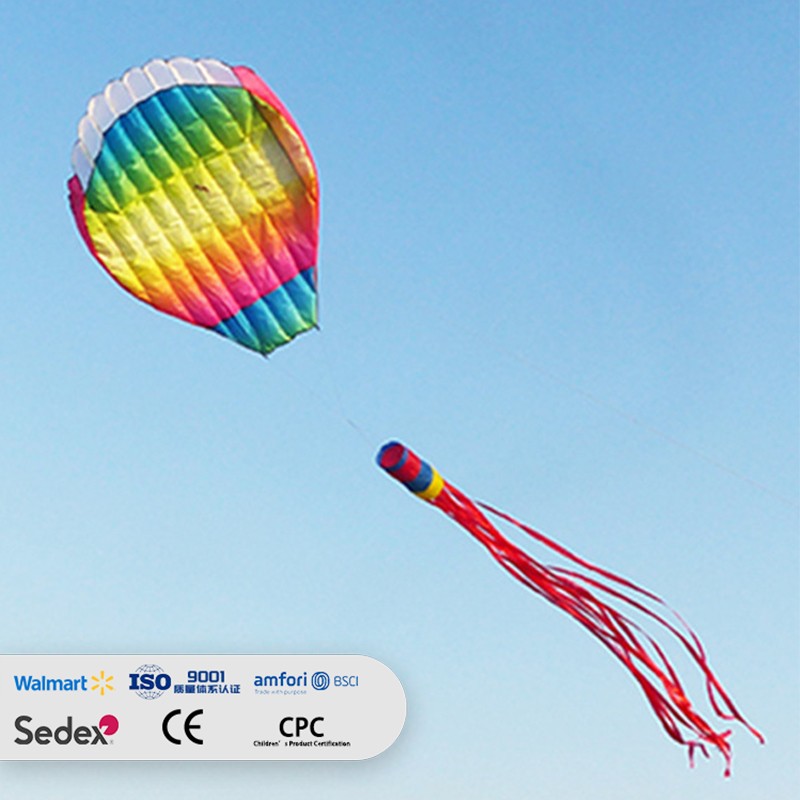 Rainbow Hot Air Balloon 3D Inflatable Outdoor Light Wind Soft Kite