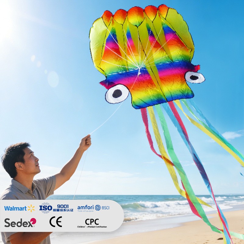 Rainbow 5m Boneless Giant Octopus Soft Kite