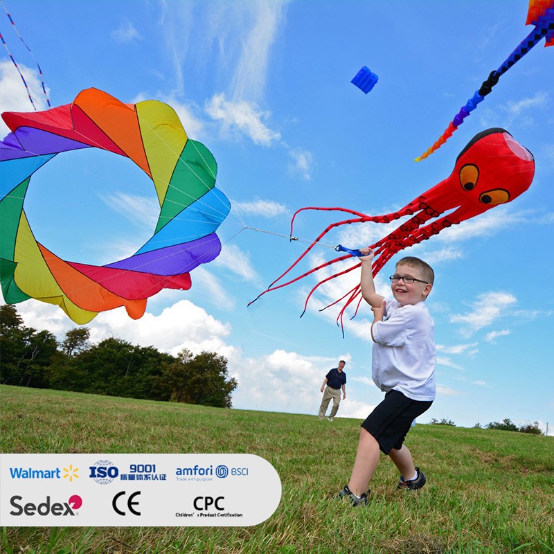 Large Soft Halo Kite Colorful Rainbow Rolling Dragon