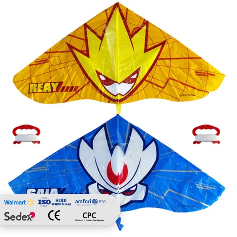 2023 promotional advertising cartoon PE Customized kite for kids delta kites