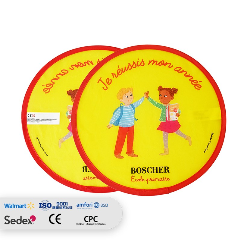 Round Flying Disc Yellow Cartoon Children's Folding Kite